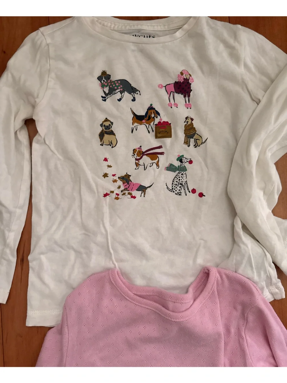 Crewcuts Girls Long-Sleeve Tee Trio in White & Pink